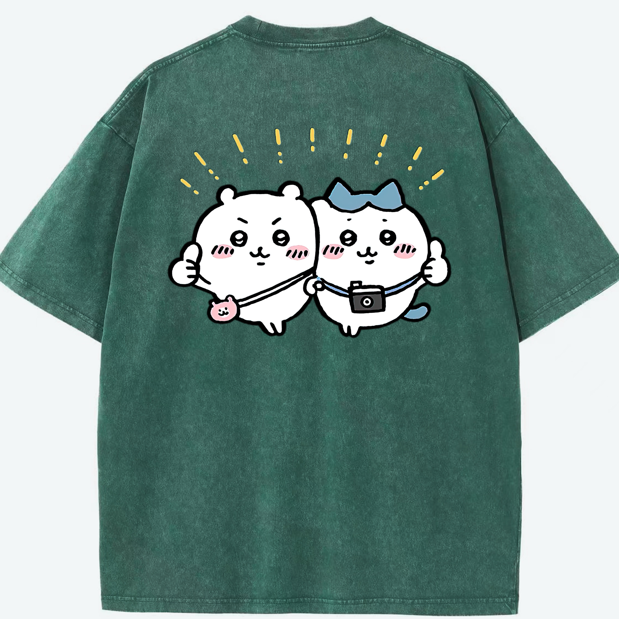 （画像用） ちいかわ ちいかわ Chii-kawa chiikawa 綿100% ヴィンテージ風 半袖Tシャツ（背面プリント）